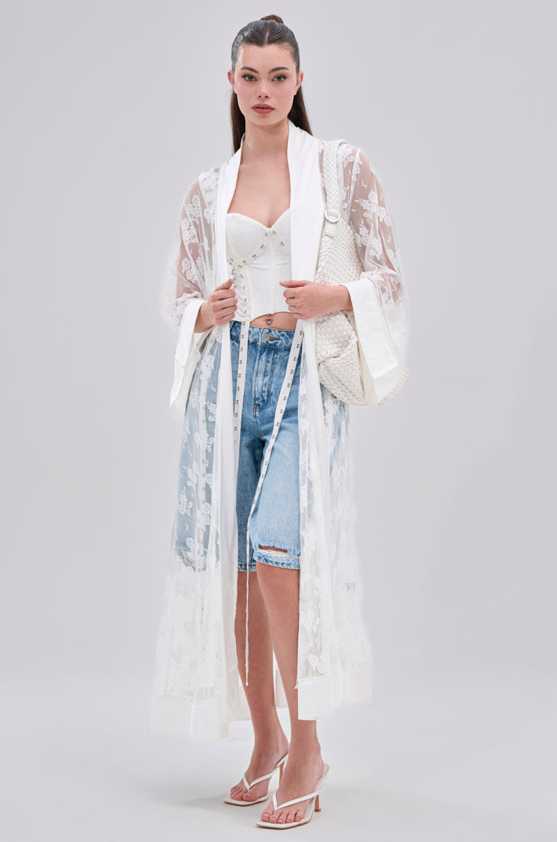 BORA BORA LACE DUSTER IN WHITE
