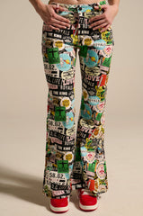 GREEN LIGHT LOW RISE FLARE DENIM