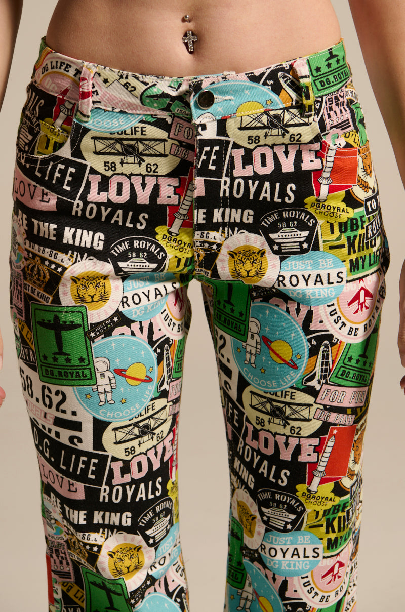 GREEN LIGHT LOW RISE FLARE DENIM