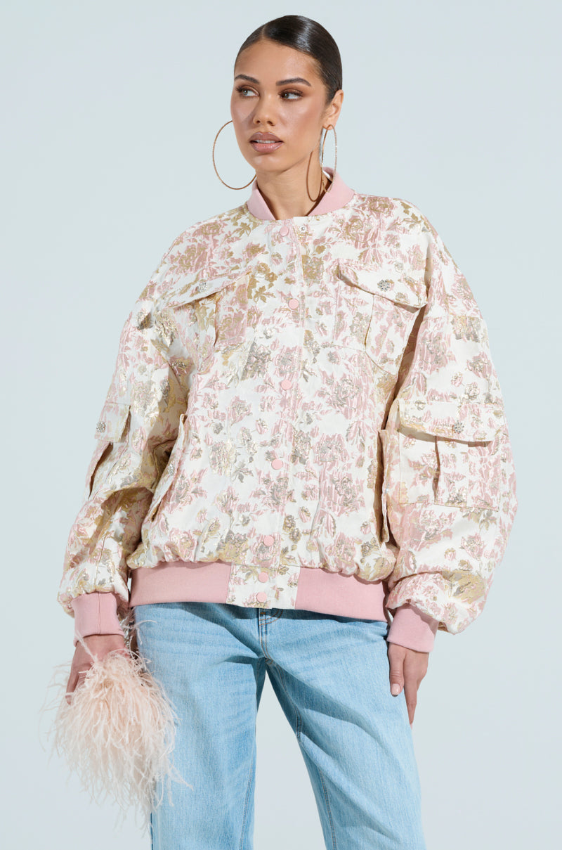 TAKE CARE BROCADE BOMBER