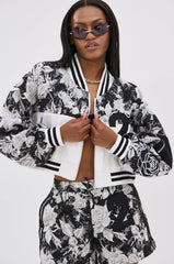 PAINT THE ROSES RED JACQUARD BOMBER