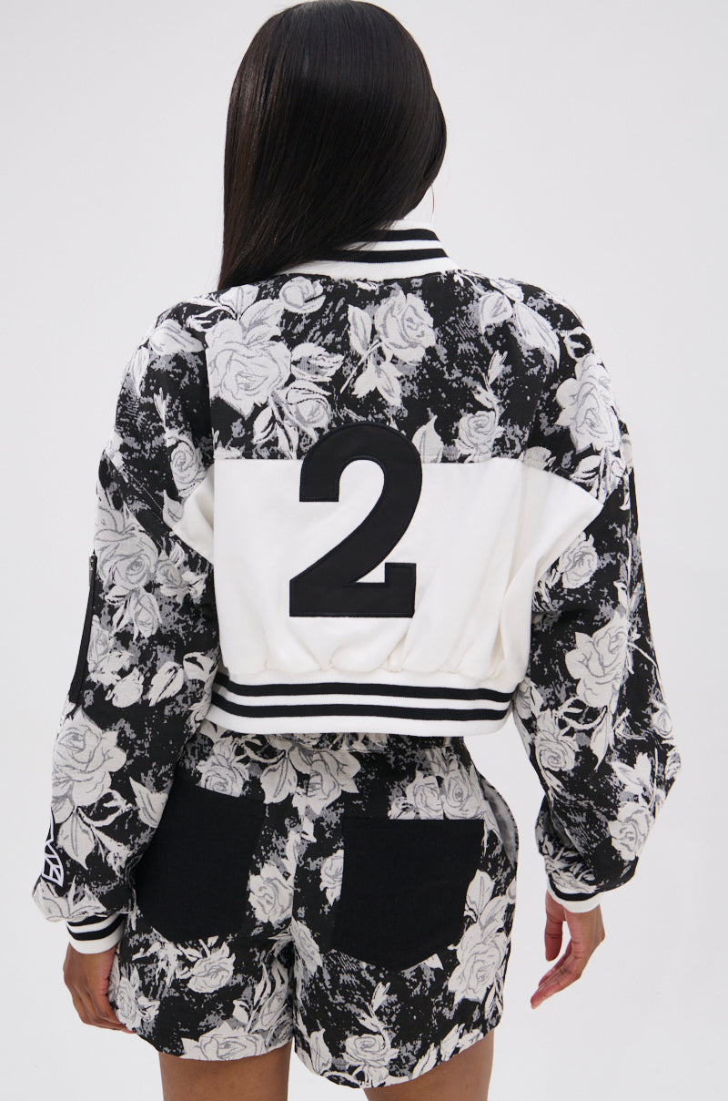 PAINT THE ROSES RED JACQUARD BOMBER