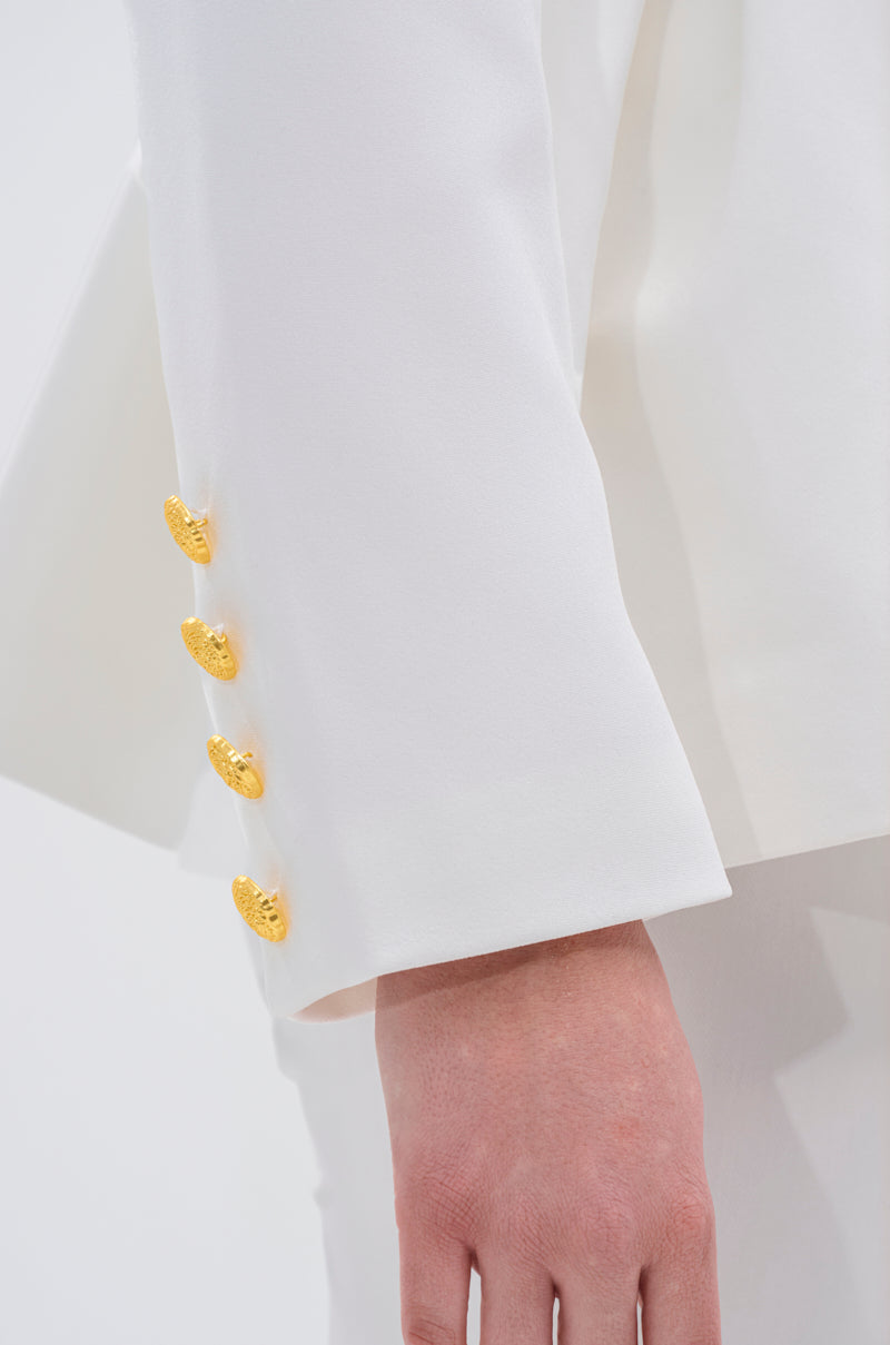 CANARY PEPLUM BLAZER IN WHITE