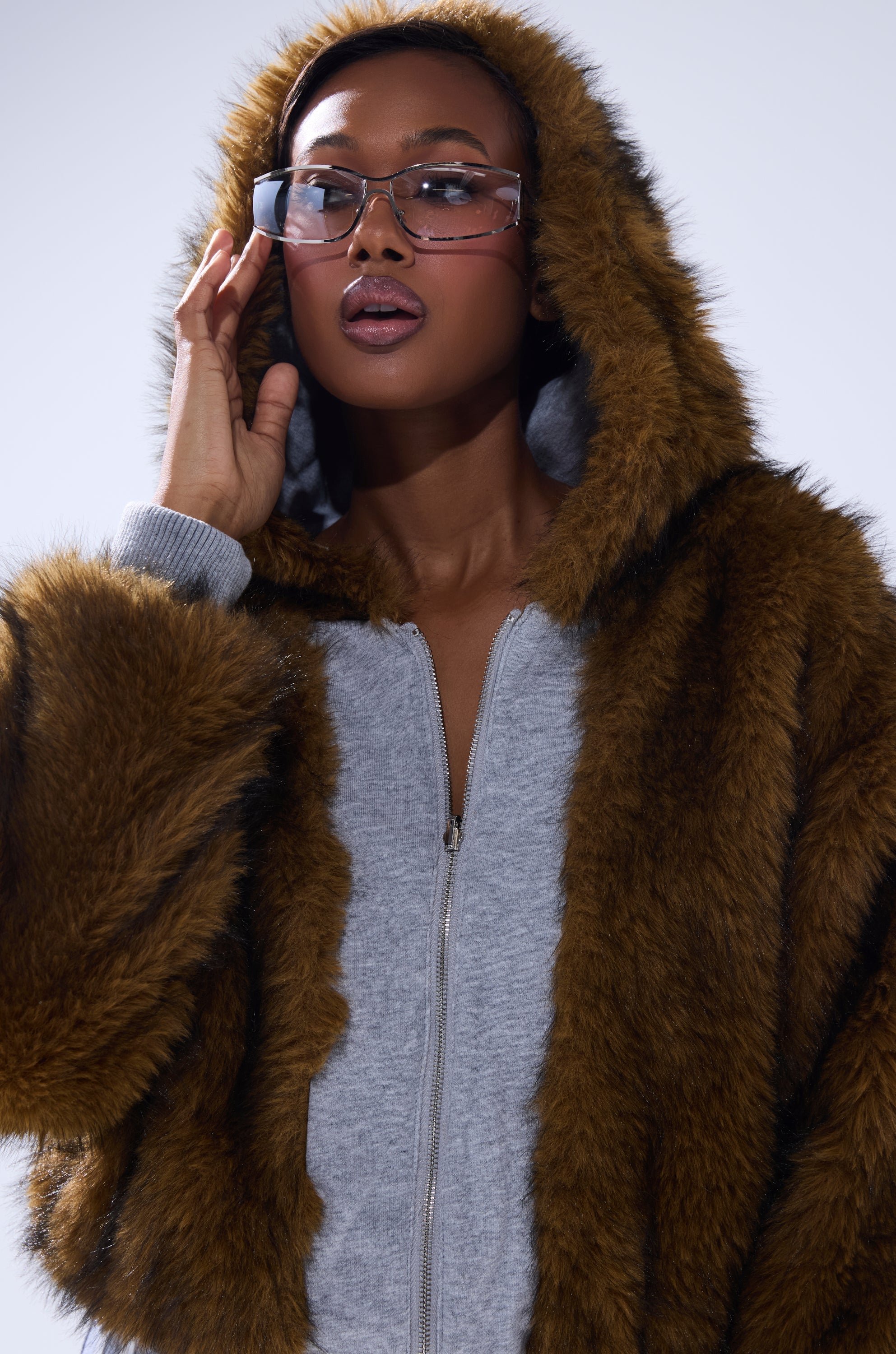 BEST OF BOTH WORLDS REVERSIBLE FUR SWEATSHIRT