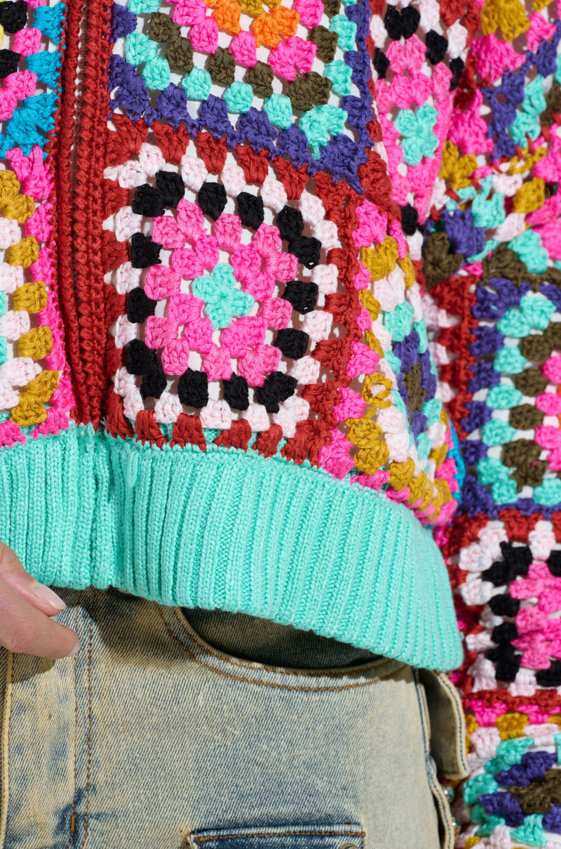 AZURRA CROCHET BOMBER