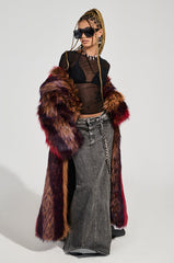 SUNDAY STRIPED FUR COAT