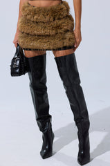 WILD AND FREE FUR MINI SKIRT