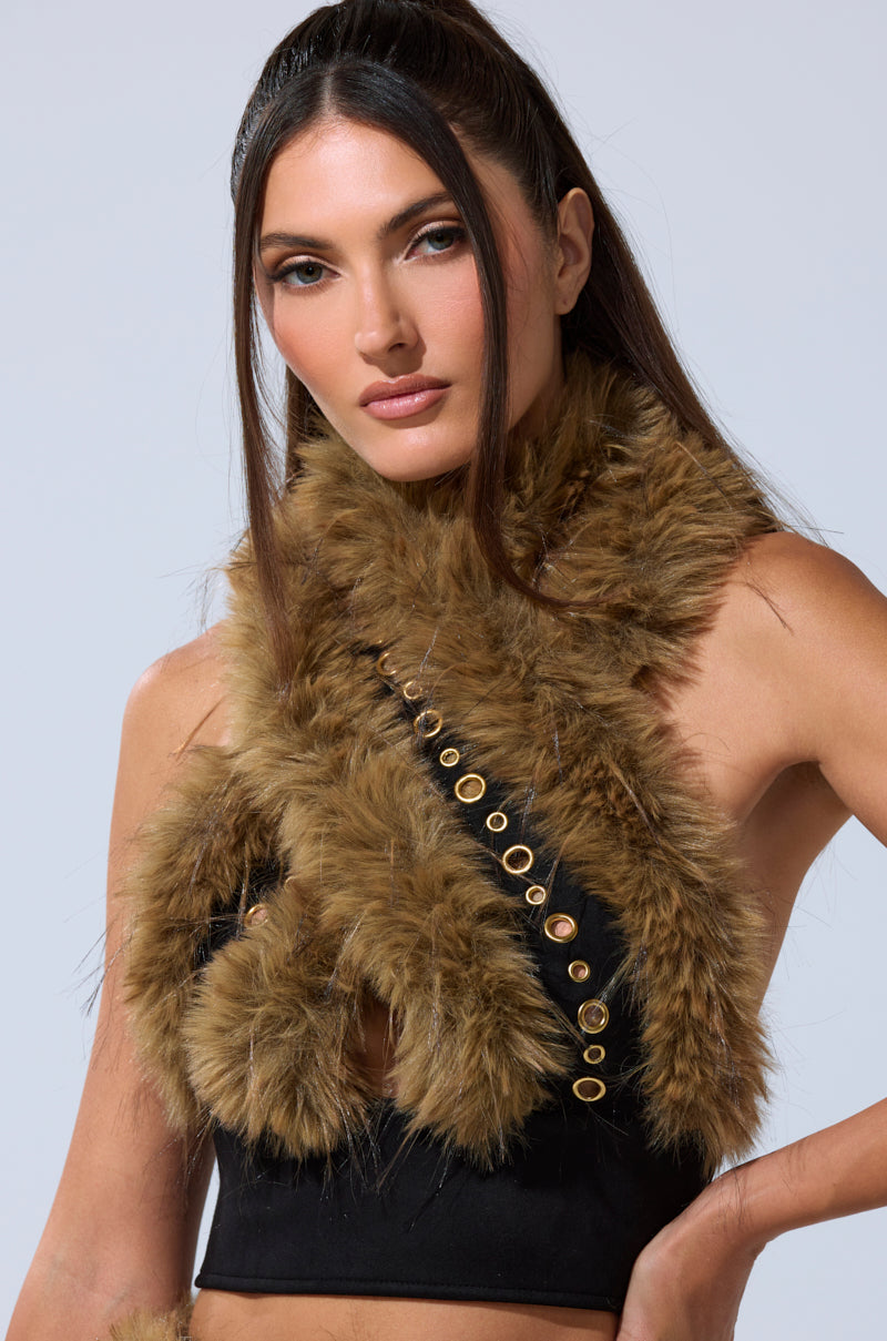 WILD AND FREE FUR BLOUSE