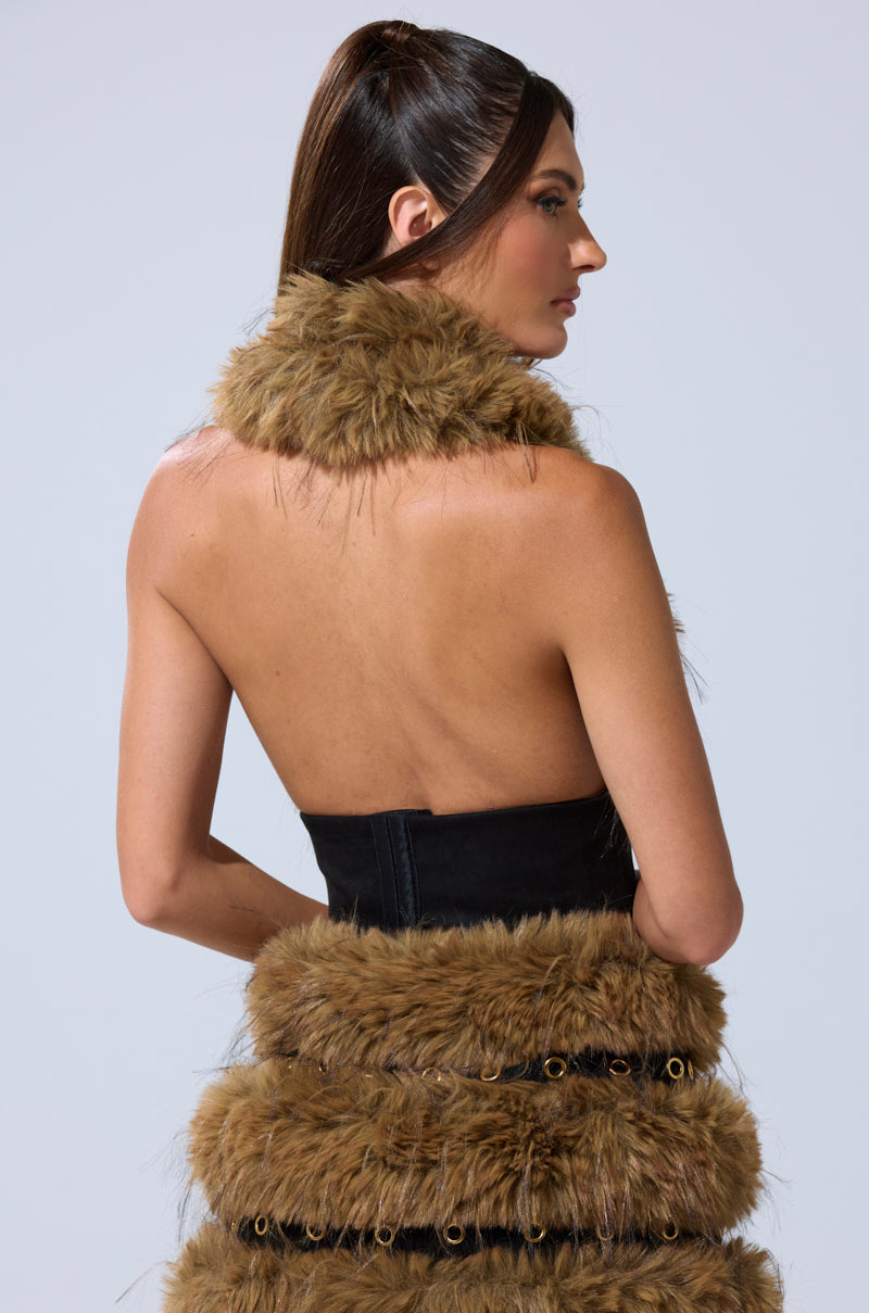 WILD AND FREE FUR BLOUSE