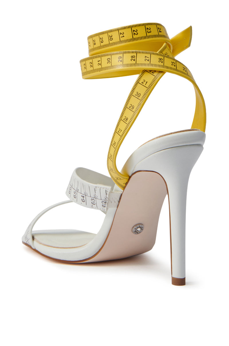 AZALEA WANG KASHIA WHITE MULTI TAPE MEASURE STRAP SANDAL