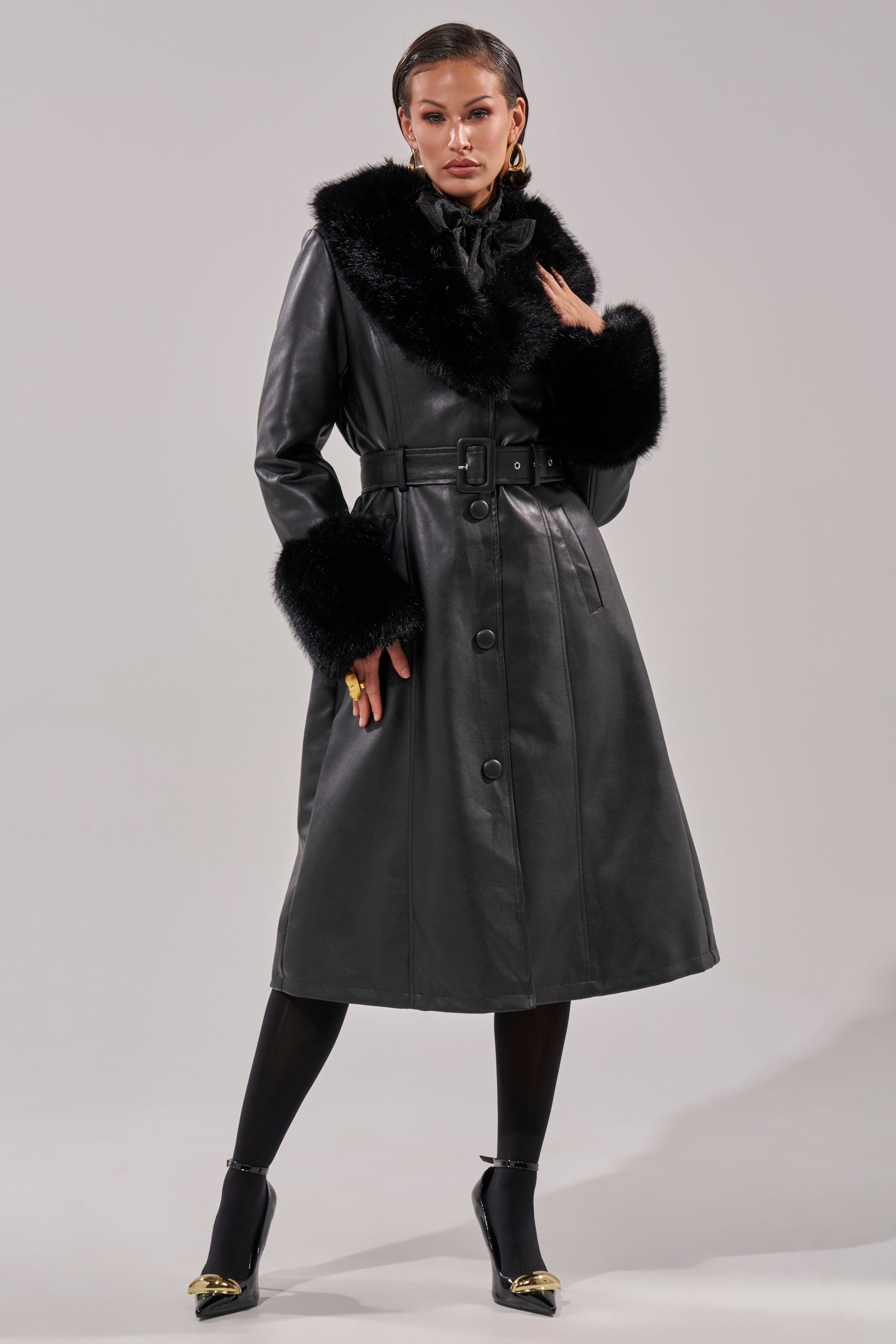 KAYA FUR TRIM TRENCH