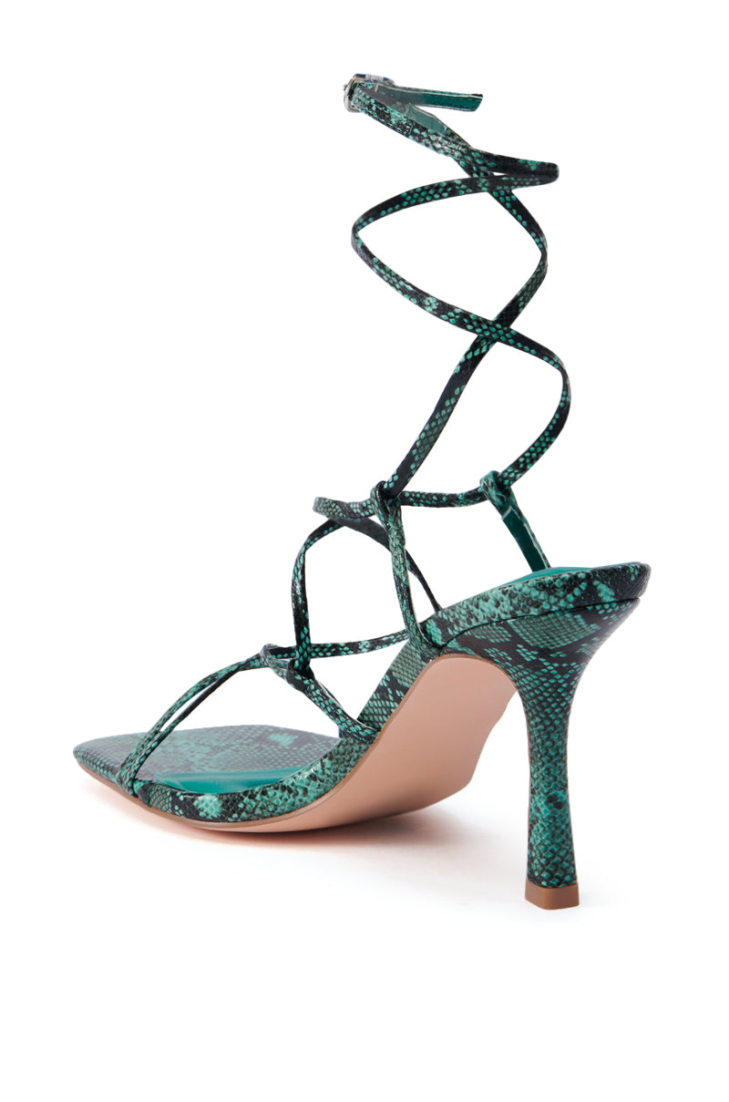 AZALEA WANG KAYLIN GREEN SNAKE SANDAL