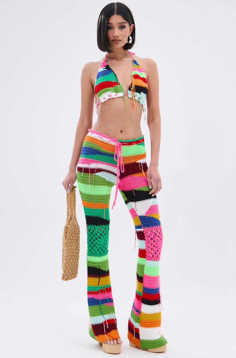 COLORED HEART CROCHET PANT