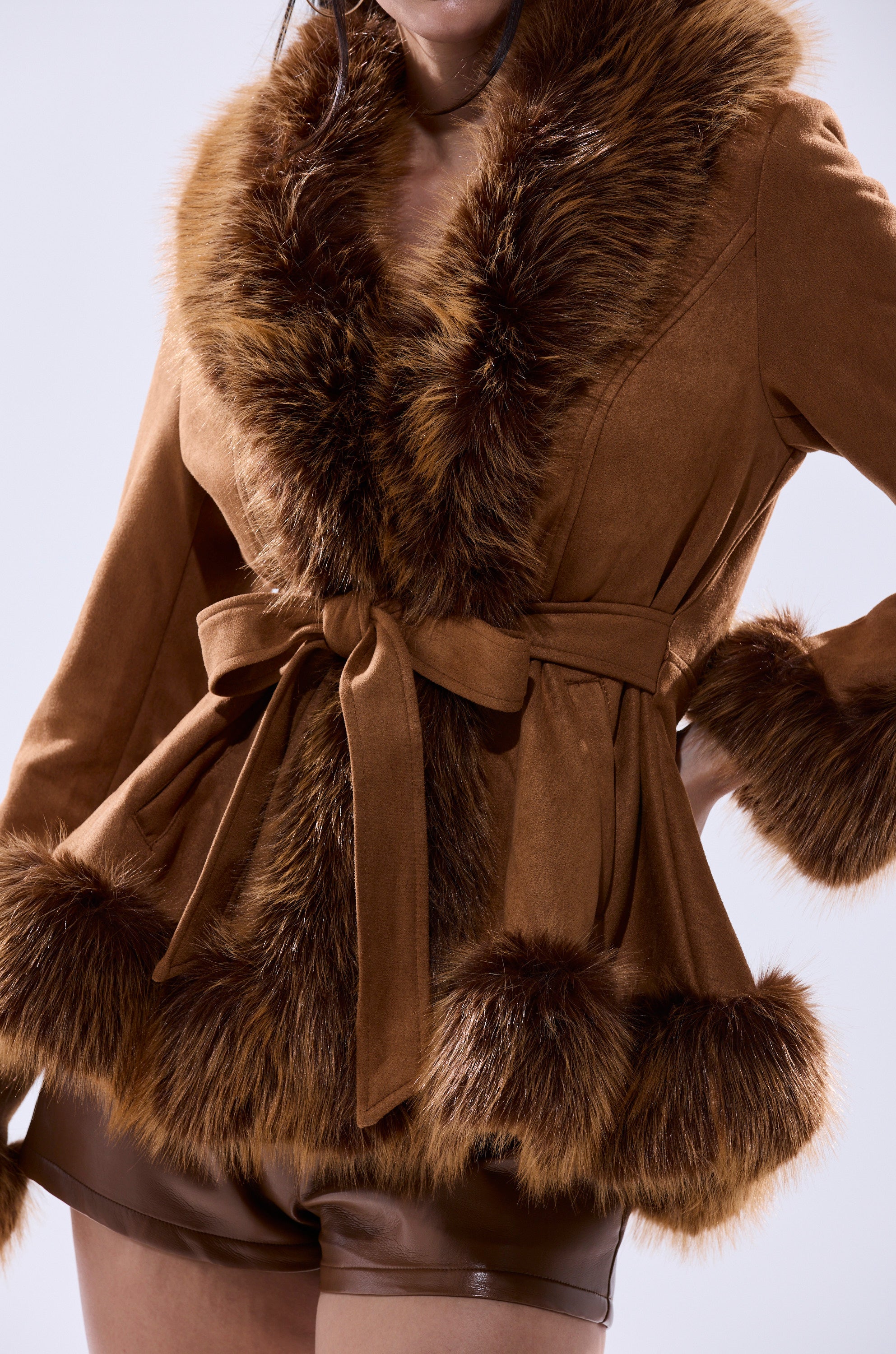 SUEDE KENZY FUR TRIM MOTO