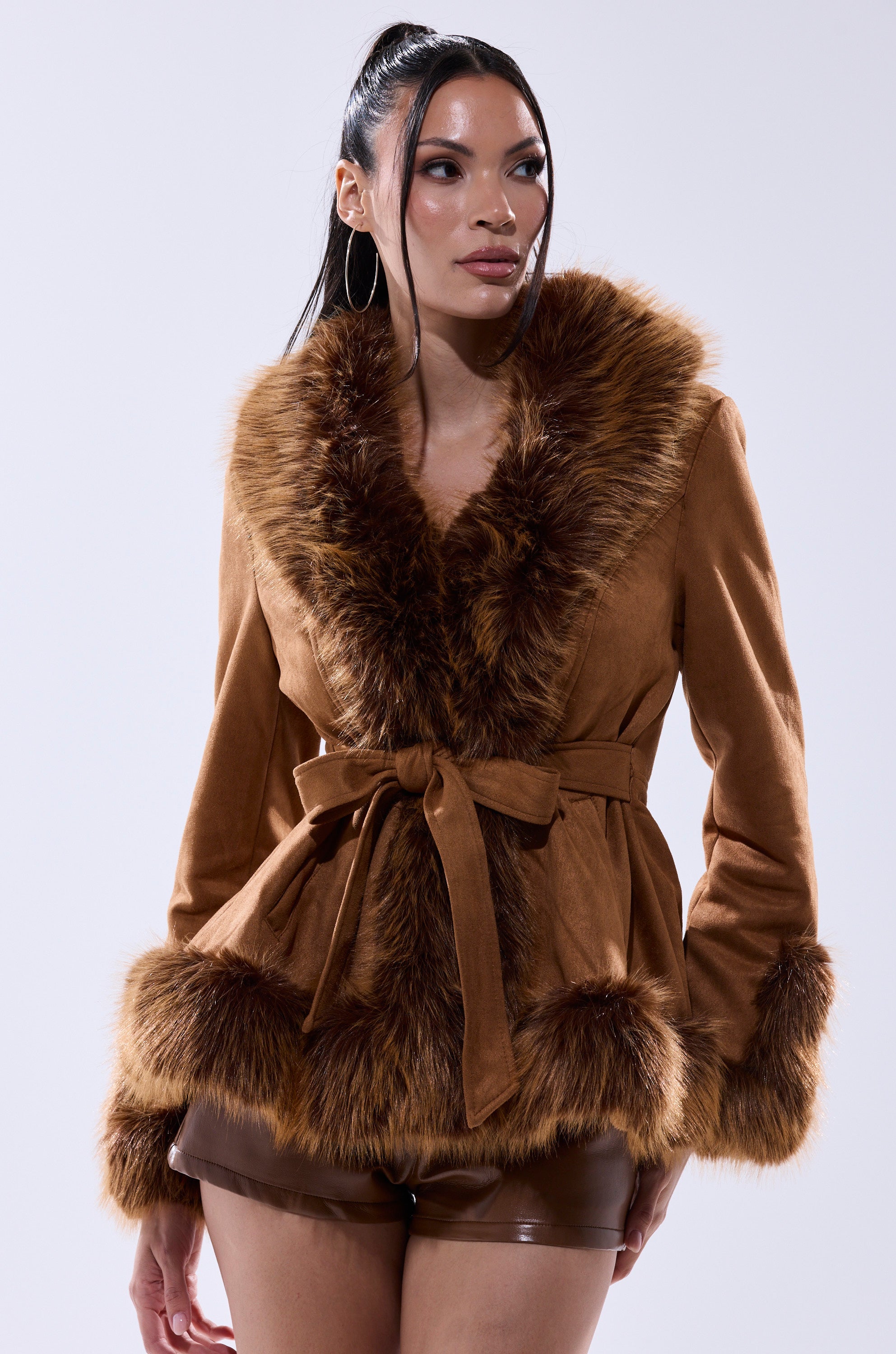 SUEDE KENZY FUR TRIM MOTO