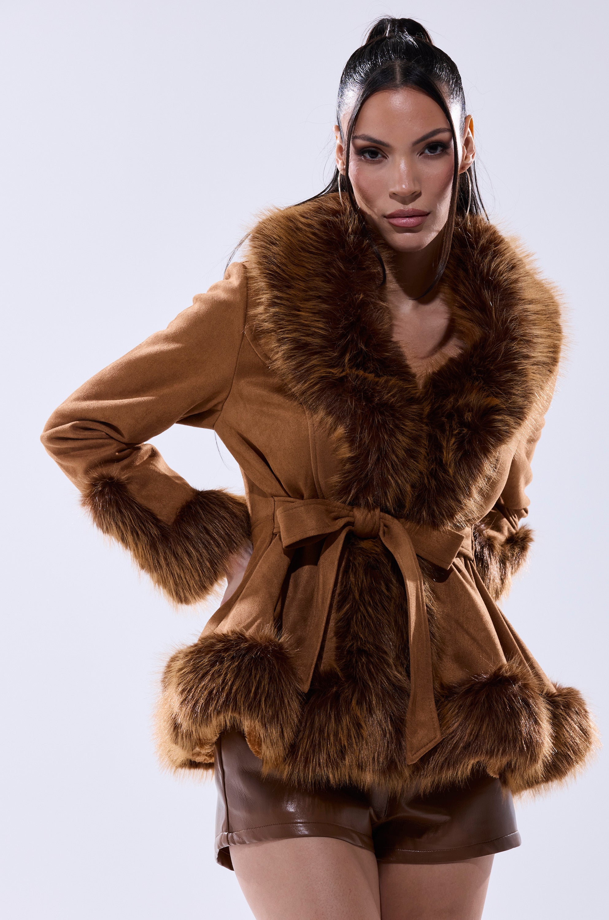 SUEDE KENZY FUR TRIM MOTO