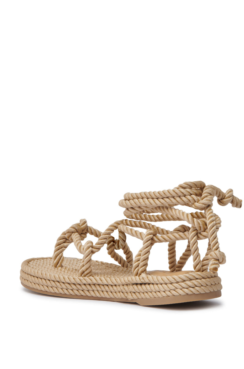 AKIRA KEONA BEIGE ROPE FLAT SANDAL