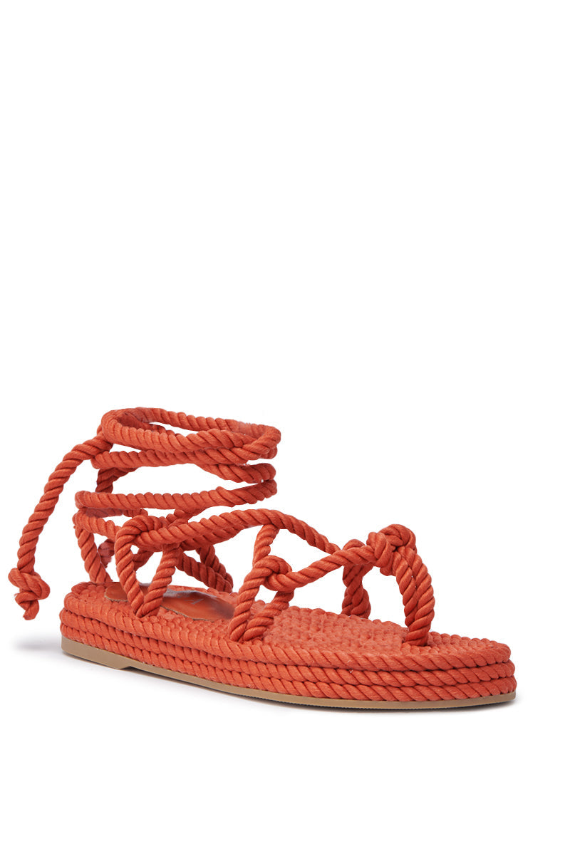 AKIRA KEONA ORANGE ROPE FLAT SANDAL