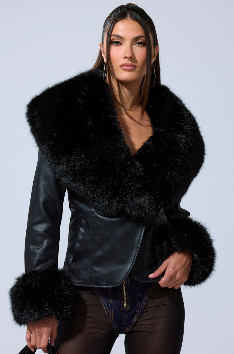 CELESTE FUR TRIM BLAZER