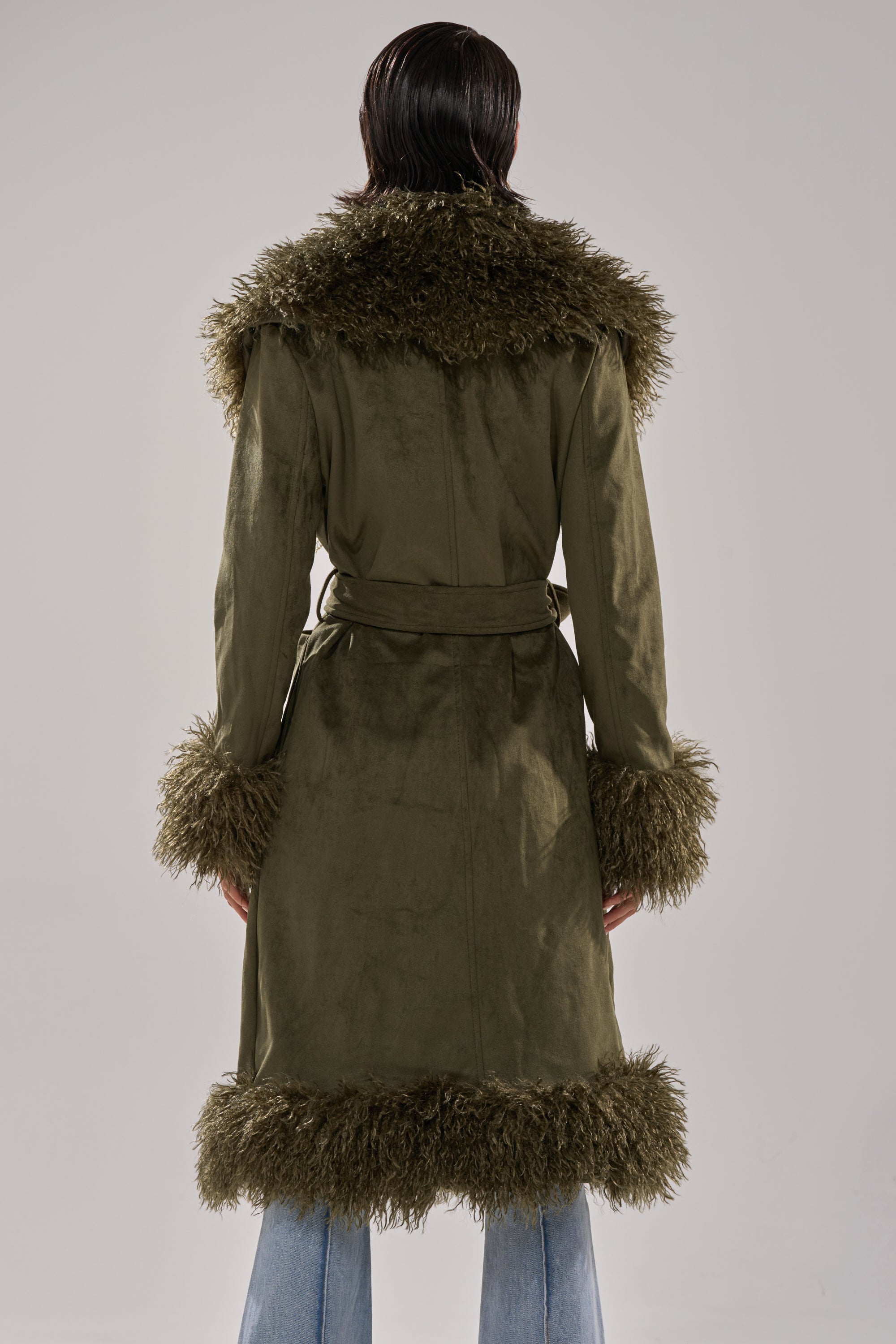 JADE FUR TRIM TRENCH