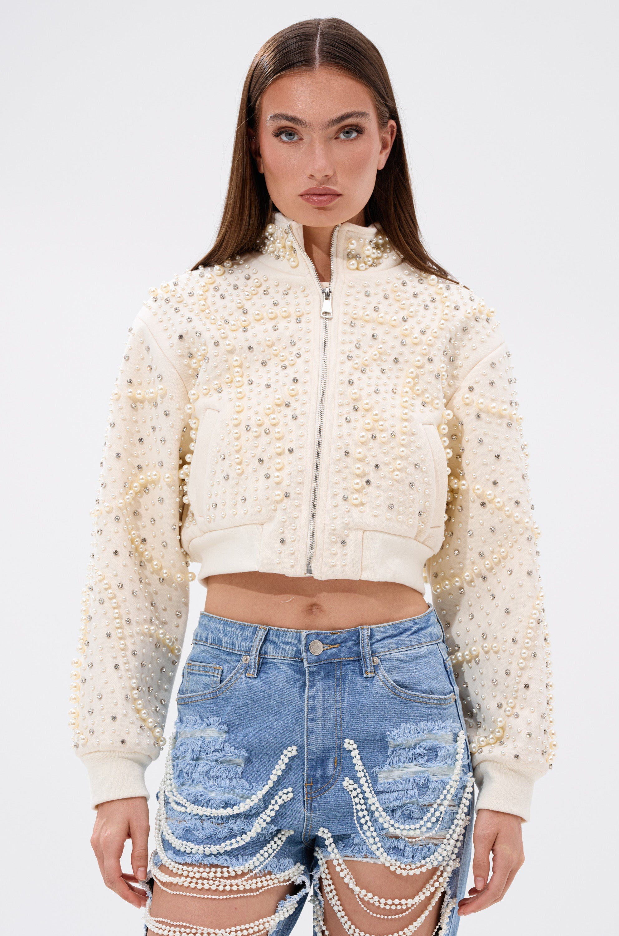 GOODIE TWO SHOES EMBELLISHED BOMBER