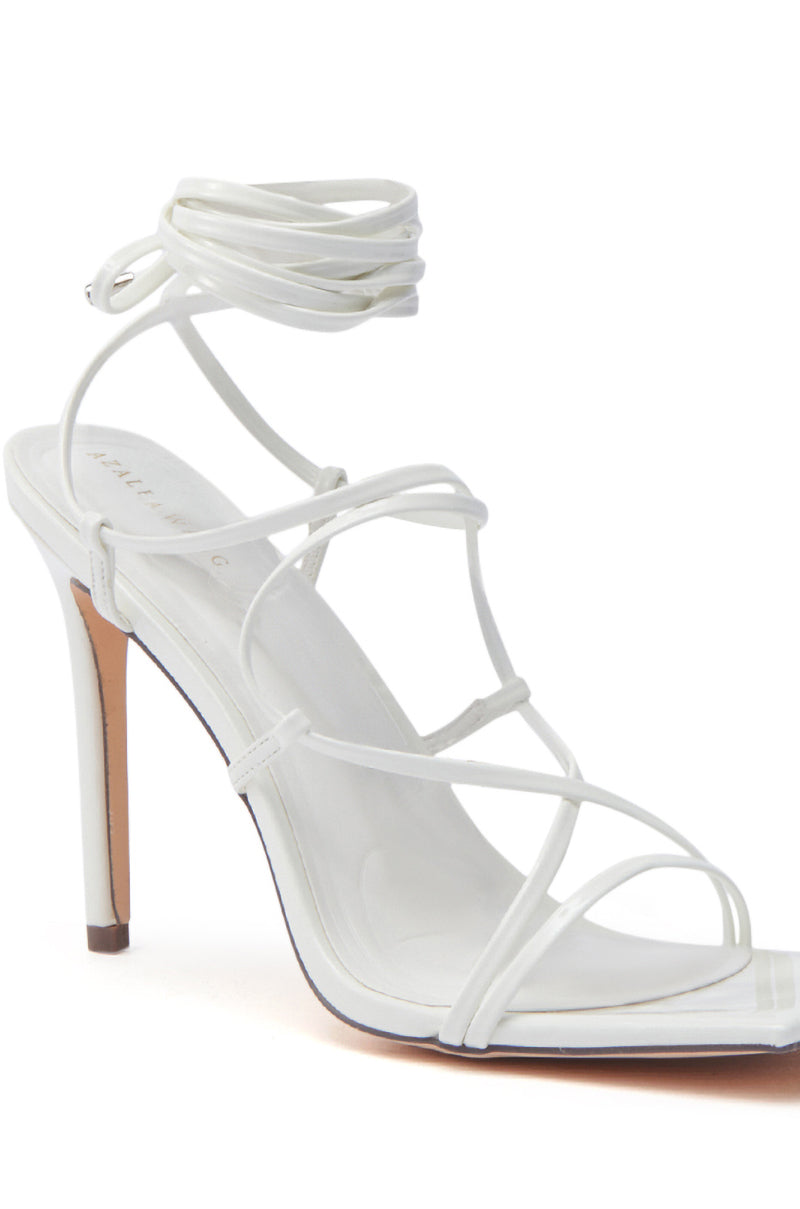 AZALEA WANG LAURA WHITE STILETTO SANDAL