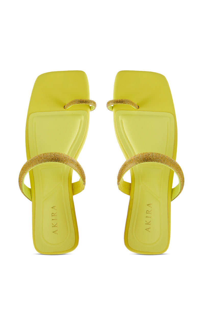 AKIRA LAVEDA YELLOW EMBELLISHED FLAT SANDAL