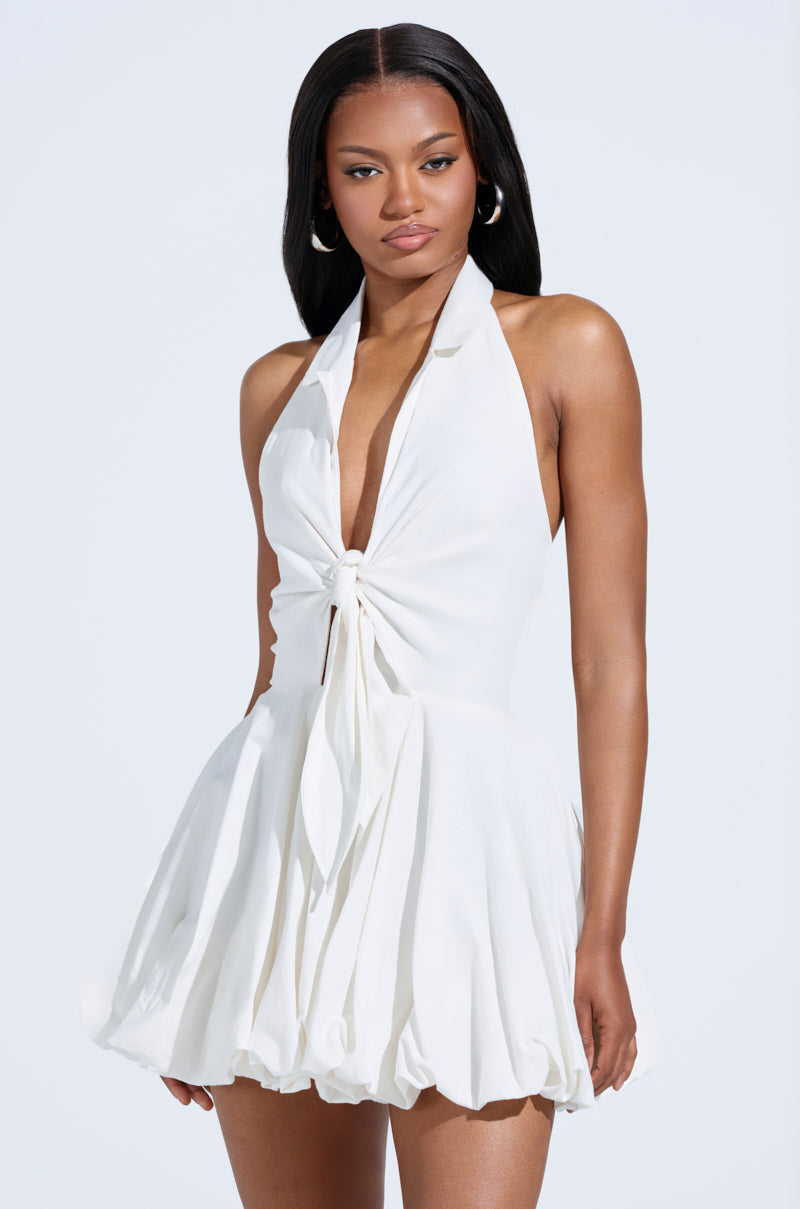 LORRAINE TIE FRONT MINI DRESS