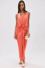 KNOT MY PROBLEM SATIN MIDI DRESS