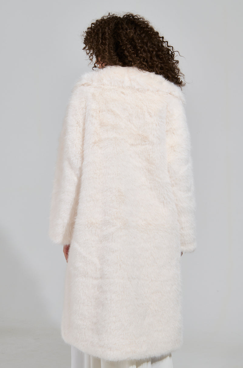 LENOX FAUX FUR TRENCH IN IVORY