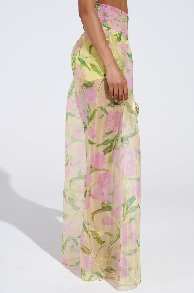 FLOWER POWER WIDE LEG PALAZZO PANT