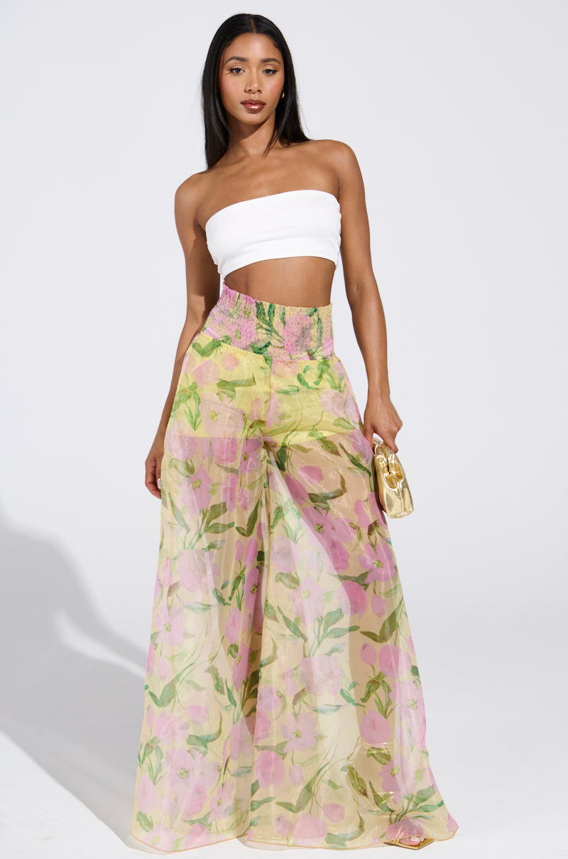 FLOWER POWER WIDE LEG PALAZZO PANT