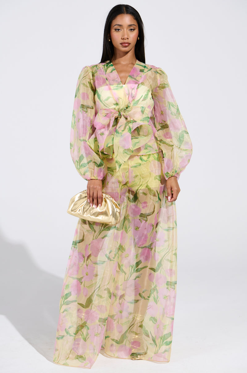 FLOWER POWER WIDE LEG PALAZZO PANT