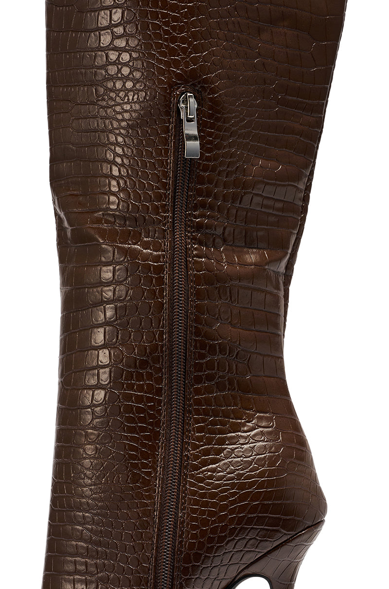 AZALEA WANG LORAH CROC BROWN BOOT
