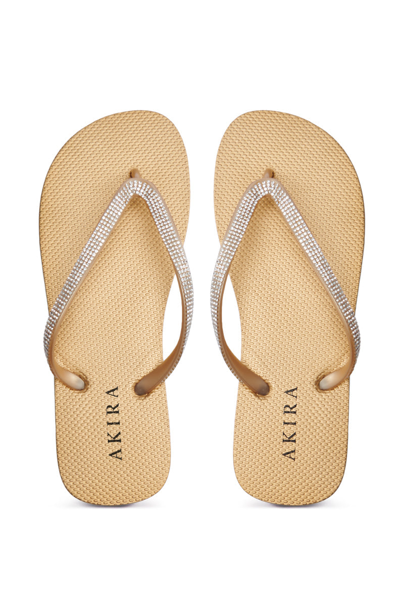 AKIRA LORETA GOLD THONG FLIP FLOP