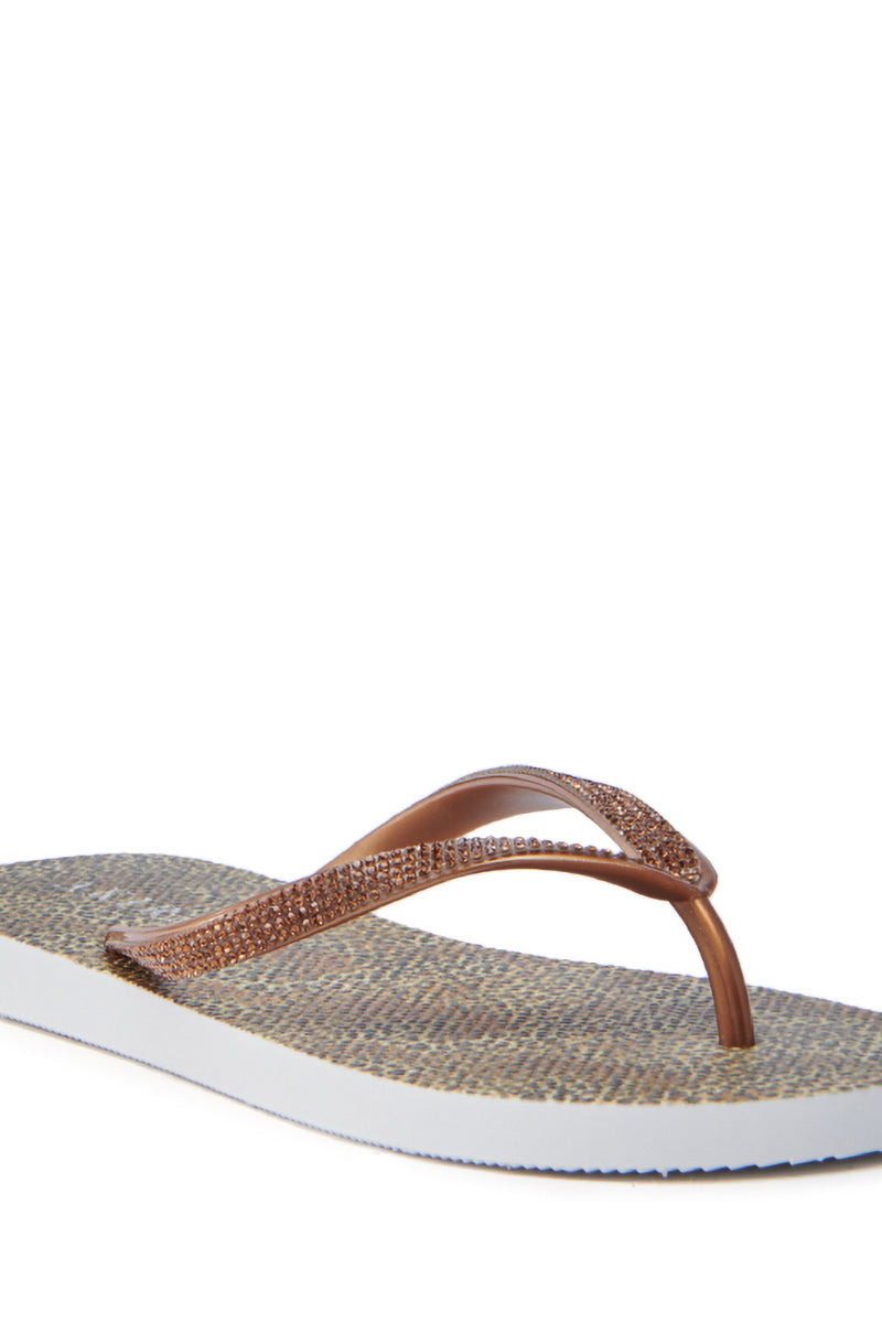 AKIRA LORETA LEOPARD THONG FLIP FLOP