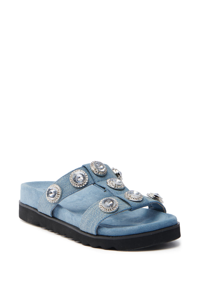 AZALEA WANG LUCINEA DENIM RHINESTONE SANDAL