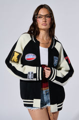 DOWN TIME KNIT BOMBER