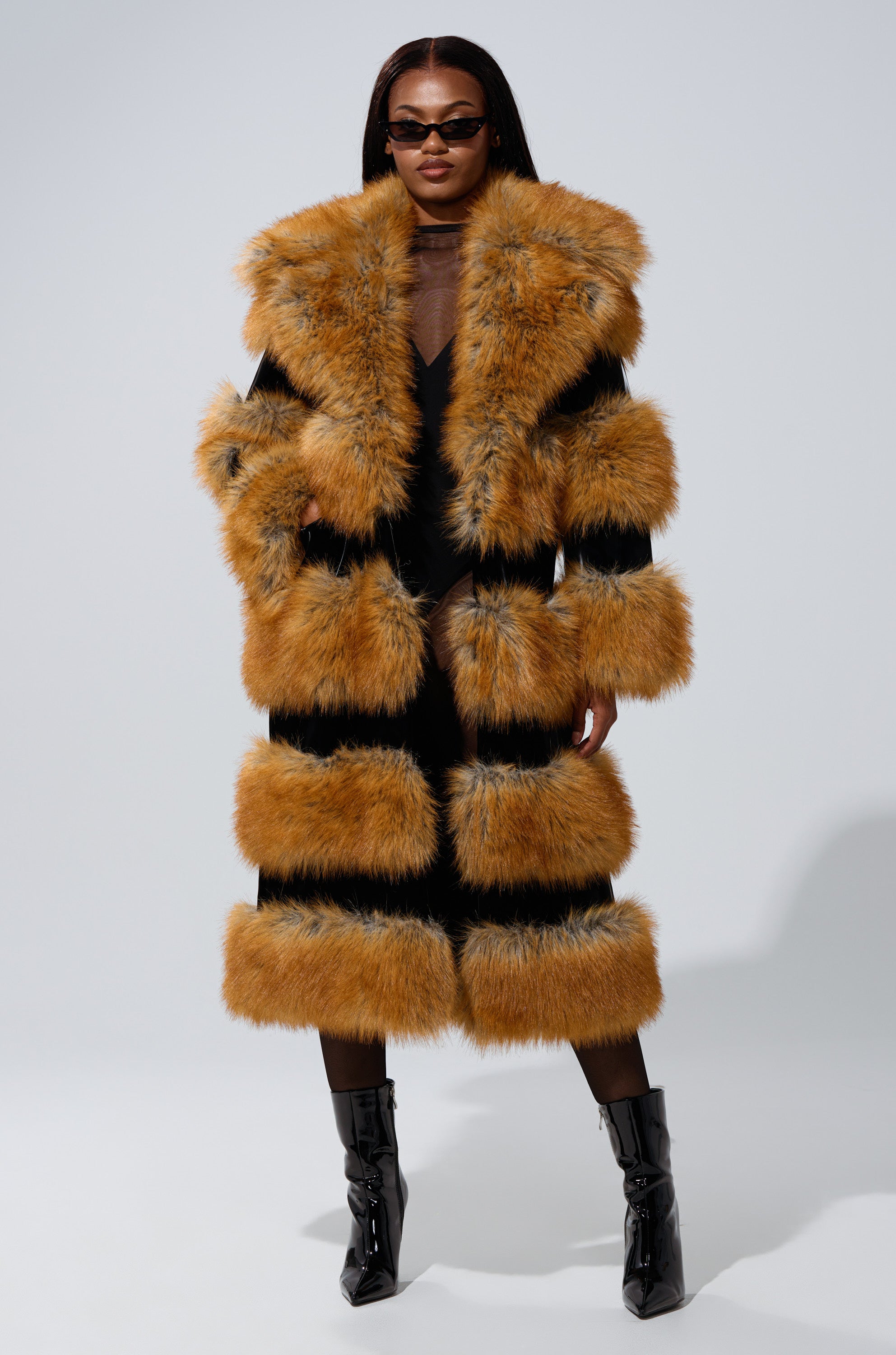 MADDOX PANELED FAUX FUR