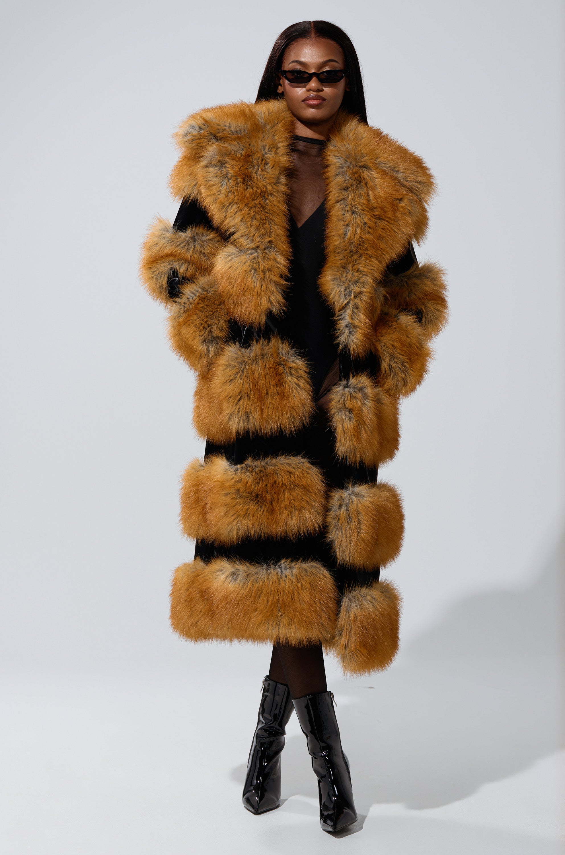 MADDOX PANELED FAUX FUR