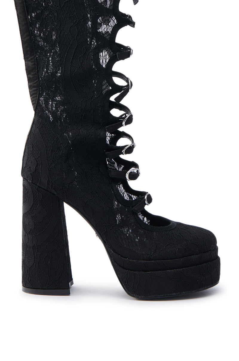 AZALEA WANG MARRIGOLD BOOT IN BLACK LACE