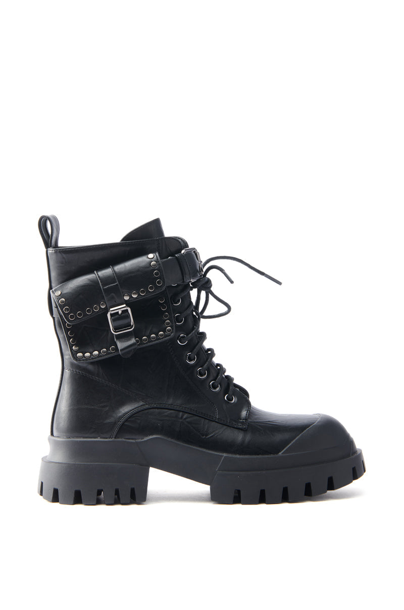 AZALEA WANG MEYERS BLACK COMBAT BOOT