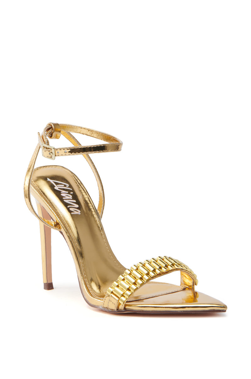 MISTY GOLD STILETTO SANDAL