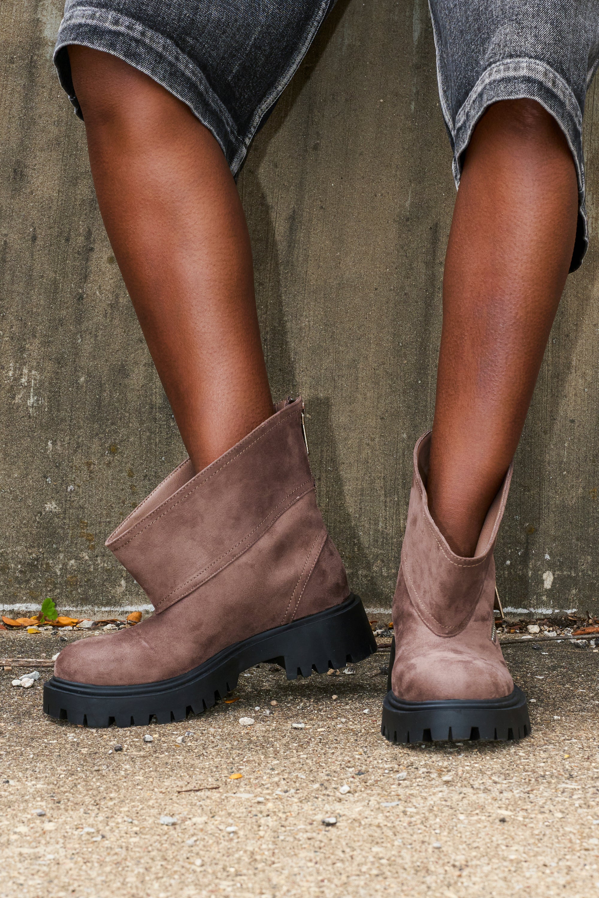 AZALEA WANG MOHSEN MOCHA COMBAT BOOTIE