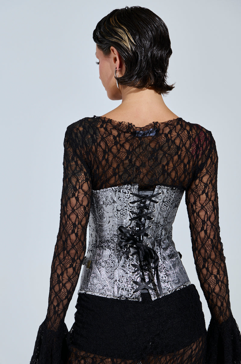 SILVER PAISLEY CORSET TOP