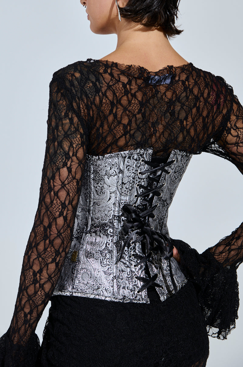 SILVER PAISLEY CORSET TOP