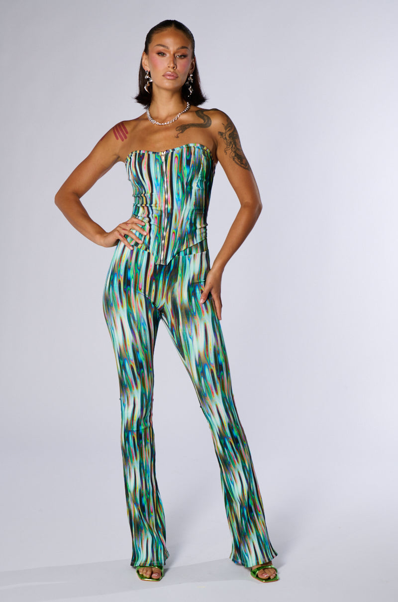 TRIPPY MULTICOLOR FRONT ZIP UP CORSET