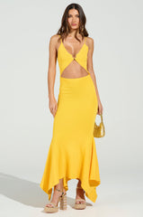 LOOKING FOR FUN KNIT MAXI DRESS IN YELLOW