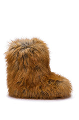 AZALEA WANG NADIANNA TAN FLAT FUR BOOTIE