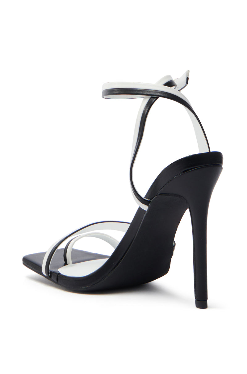 AKIRA NEHARA BLACK AND WHITE STILETTO SANDAL